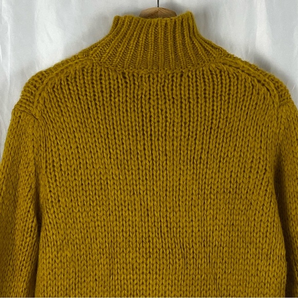 Massimo Dutti Mustard Yellow Turtleneck Sweater Size Small - Picture 10 of 16